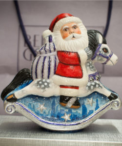 Contemporary Rocking Horse Santa