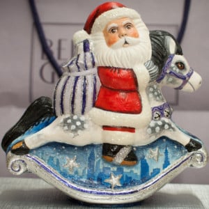 Contemporary Rocking Horse Santa