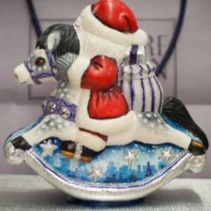 Contemporary Rocking Horse Santa