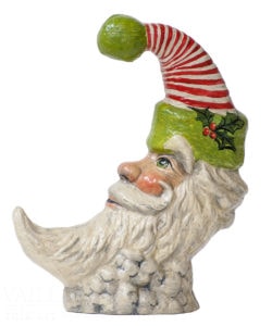 Santa in Moon with Striped Hat