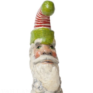 Santa in Moon with Striped Hat