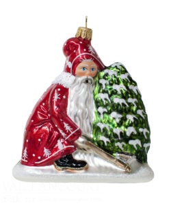 Shiny Red Starlight Santa Ornament