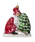 Shiny Red Starlight Santa Ornament