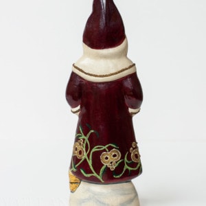 Santa in Burgundy Floral Coat