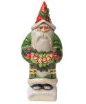 Green and Red Santa with Gold Swag