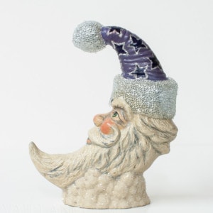 Glitzy Santa on Purple Moon