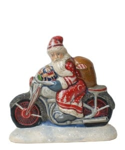 Red Forest Santa on Motorcycle