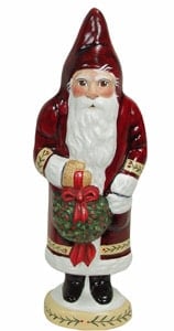 Red Santa with Kissing Ball