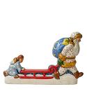 White Father Christmas and Angel Pushing Sled