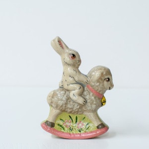 Rabbit Riding Lamb with Pink