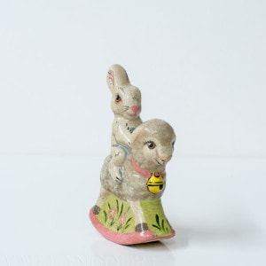 Rabbit Riding Lamb with Pink