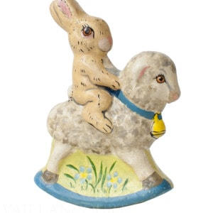 Rabbit Riding Lamb with Blue