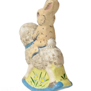 Rabbit Riding Lamb with Blue