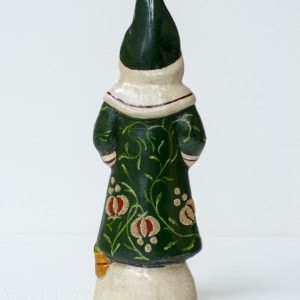 Green Eyed Santa in Burgundy Brocade