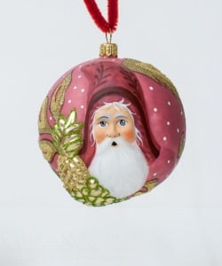 "Jingle Ball" Floral Peach Santa