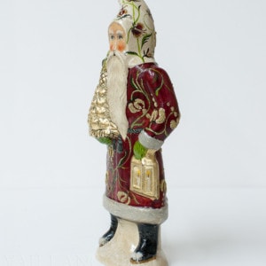 Custom Red and White Brocaded Father Christmas