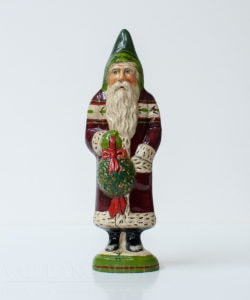Burgundy Kissing Ball Santa