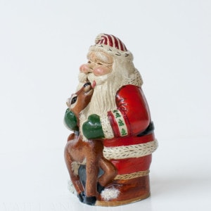 Santa Hugging Deer