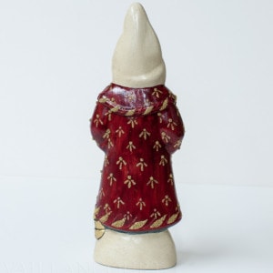 Father Christmas with beaded burgundy coat