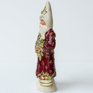 Father Christmas with beaded burgundy coat