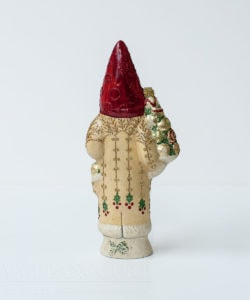 Father Christmas Holding Gold Ornaments