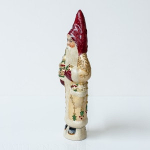Father Christmas Holding Gold Ornaments