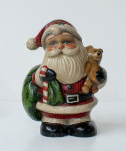 Red Stripe Santa with Teddy