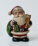 Red Stripe Santa with Teddy