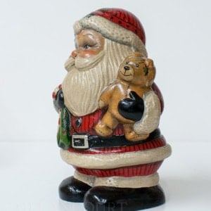 Red Stripe Santa with Teddy