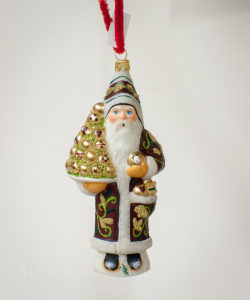 Santa with Gold Ornaments