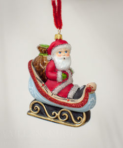 Santa in Blue Sleigh