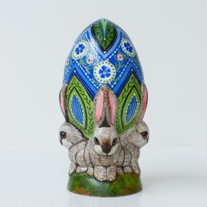 Grey Bunnies with Custom Egg
