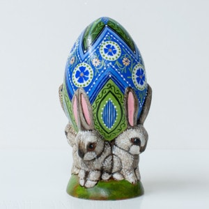 Grey Bunnies with Custom Egg