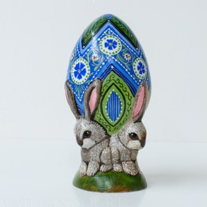 Grey Bunnies with Custom Egg