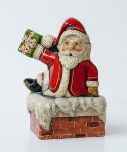 Red Santa in Chimney
