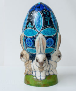 "Six Butterflies" Bunnies with Egg