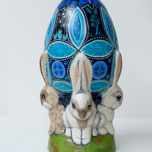 "Six Butterflies" Bunnies with Egg