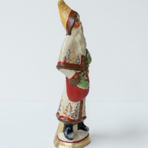 White Tree Father Christmas with Gold Apple Wreath