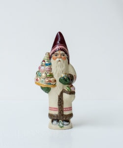 White Father Christmas Holding Ornaments