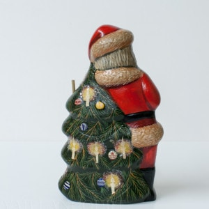 Santa with Candles in Tree