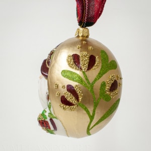 "Jingle Ball" Santa In White On Gold