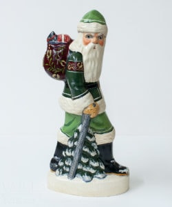 Traditional Brocaded Walking Stick Santa
