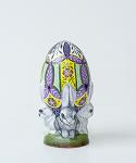 Small Yellow and Violet Egg with Rabbits