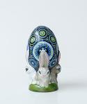 Small Blue and Grey Egg with Rabbits