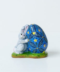 Bunny Holding Pysanka Egg