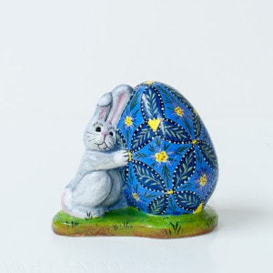 Bunny Holding Pysanka Egg