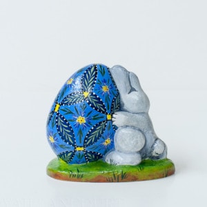 Bunny Holding Pysanka Egg