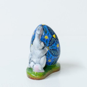 Bunny Holding Pysanka Egg