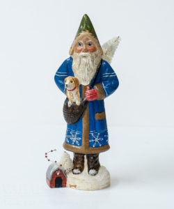 Blue Father Christmas with Dog