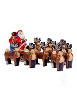 Santa in Sleigh with Nine Reindeer